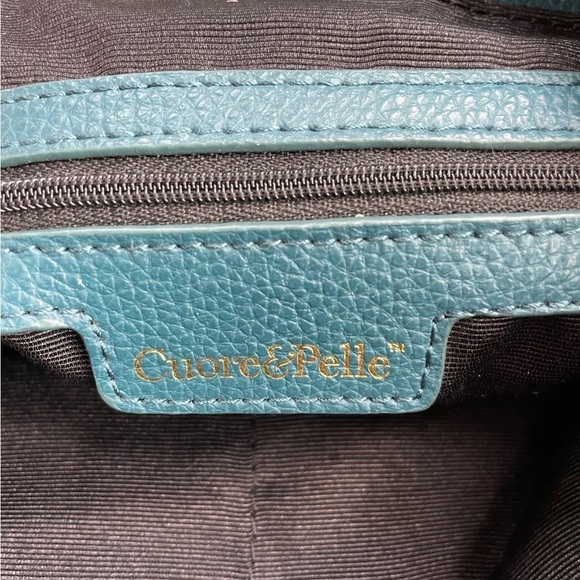 Cuore & Pelle Sophia hobo bag, soft pebble leather, teal - Picture 4 of 8